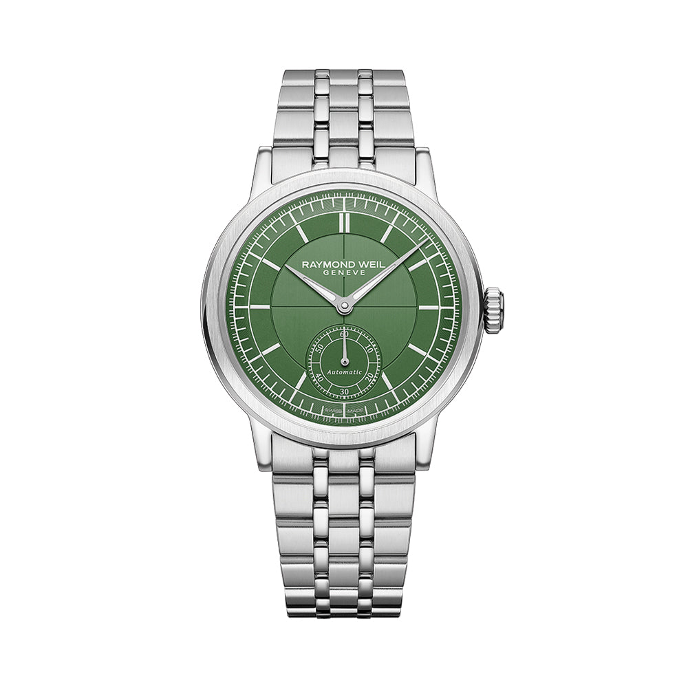 Millesime Men's Automatic Small Seconds Sector Dial 39.5mm - Green on Bracelet