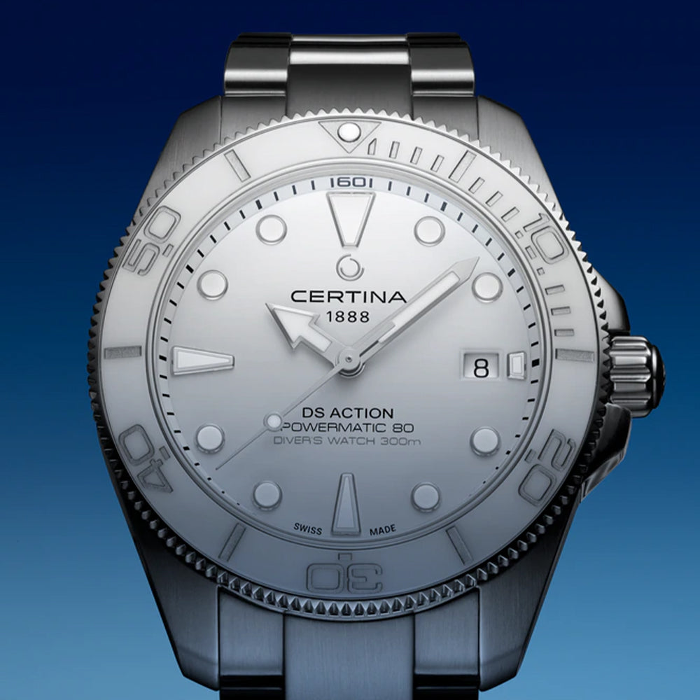 DS Action Diver "New DS Concept Extreme Shock Resistance" 40.5mm - White on Bracelet