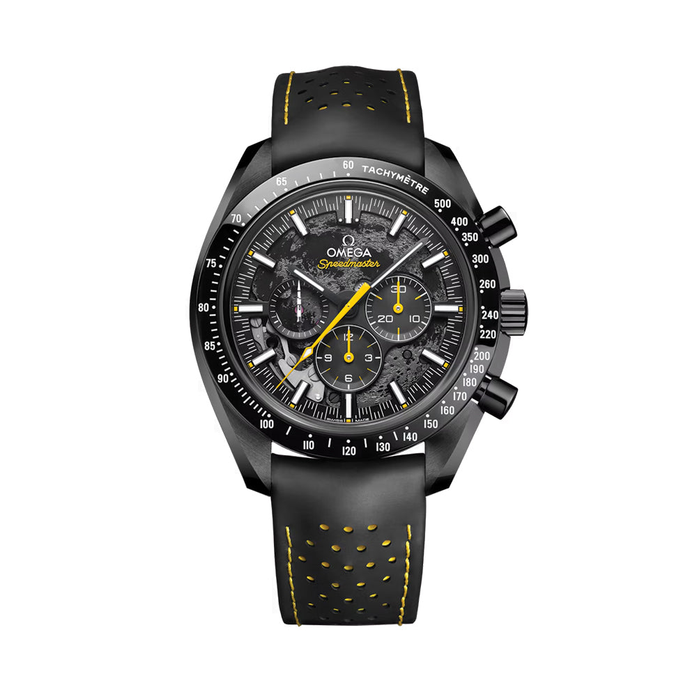 Apollo 8 Speedmaster Dark Side Of The Moon Chronograph 44.25mm - Black on Rubber Strap