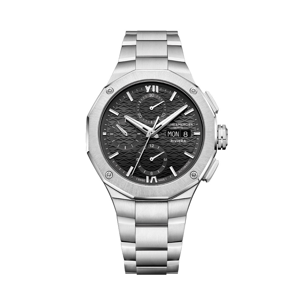 Riviera 10825 Automatic Chronograph 41mm - Black on Bracelet