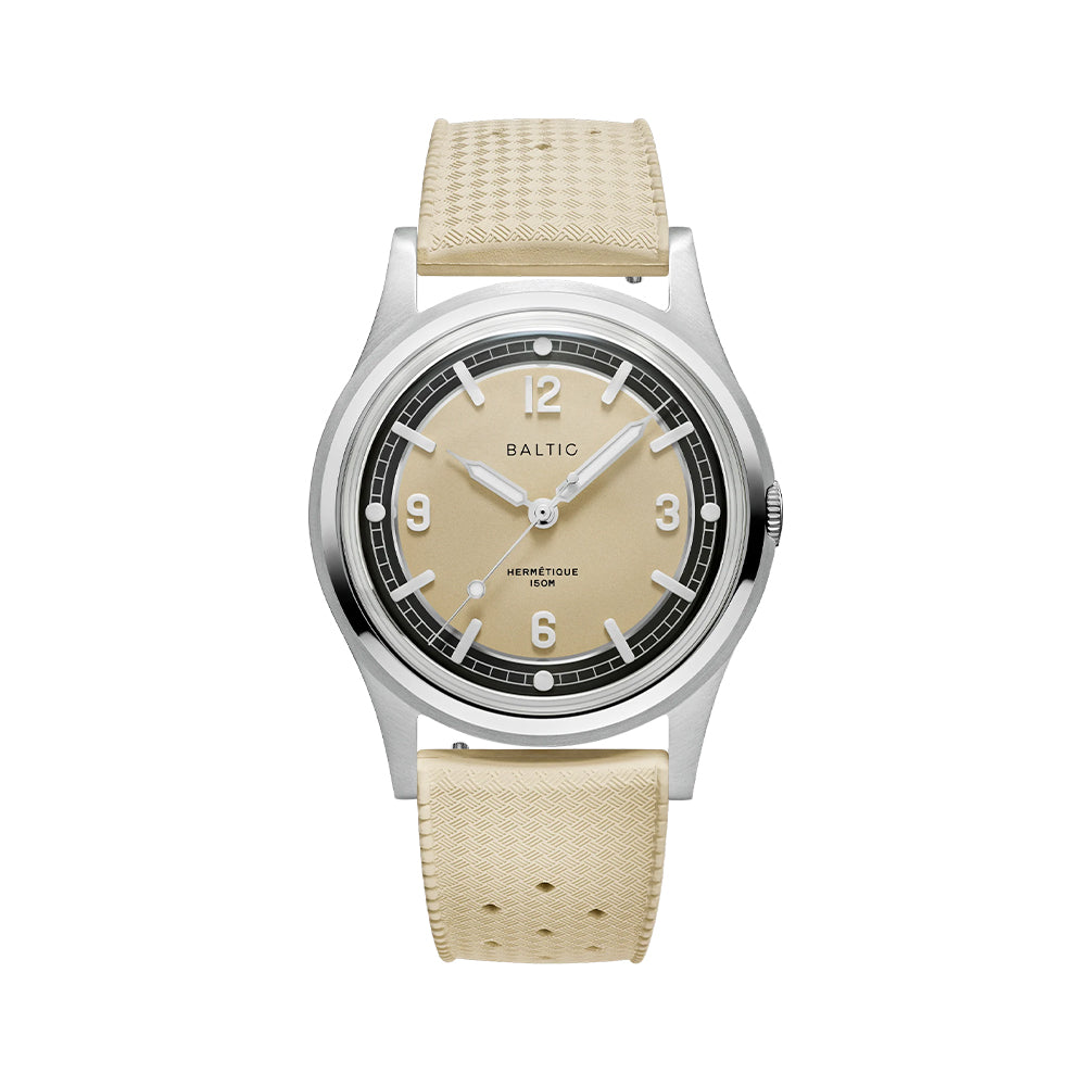 Hermétique Tourer 37mm - Beige on Beige Tropic FKM Strap