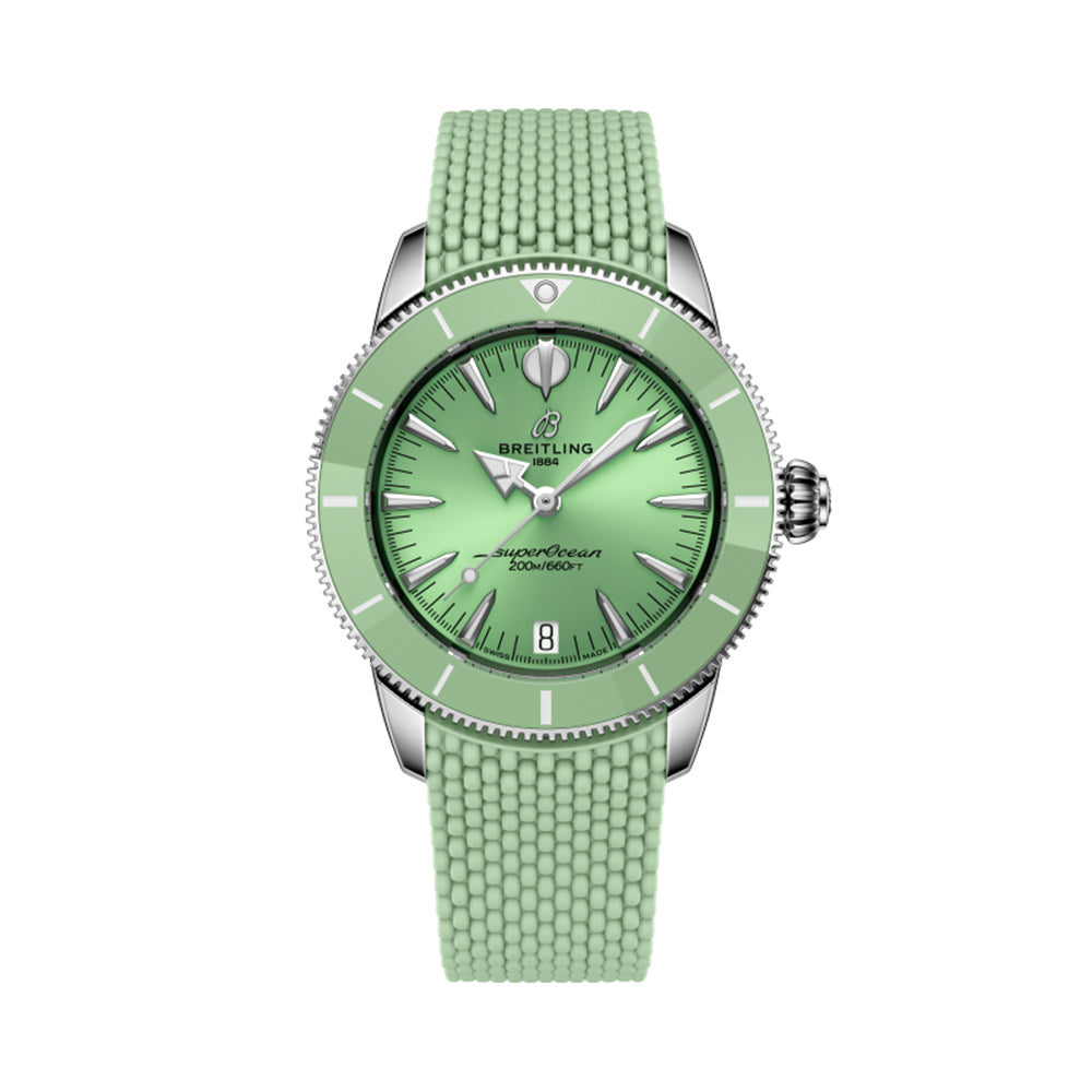 Superocean Heritage Automatic 36mm - Mint Green on Rubber Strap