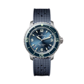 Fifty Fathoms Brushed Titanium 38.2mm - Blue on Rubber Strap