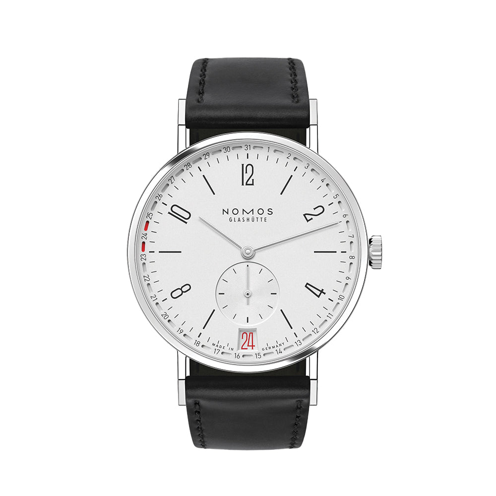 Tangente 2Date 37.5mm - White on Leather Strap