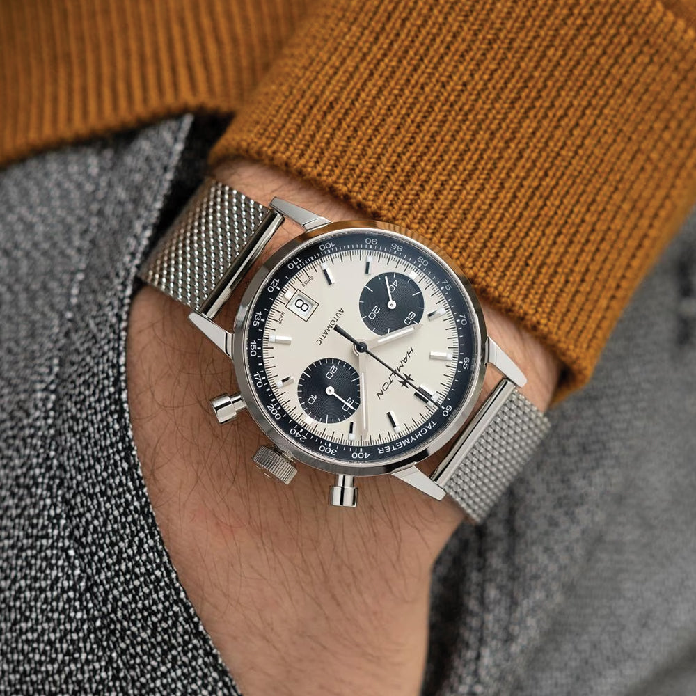 American Classic Intra-Matic Auto Chrono 40mm - White on Bracelet