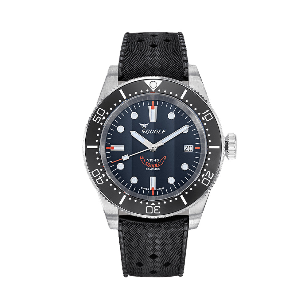 1545 Steel 40mm - Black on Rubber Strap