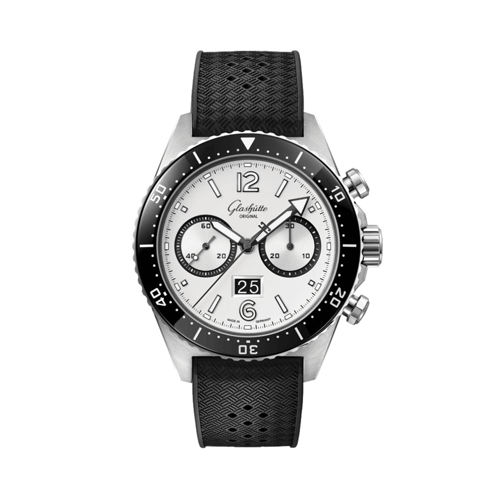 SeaQ Chronograph 43.2mm - Galvanized Silver on Rubber Strap