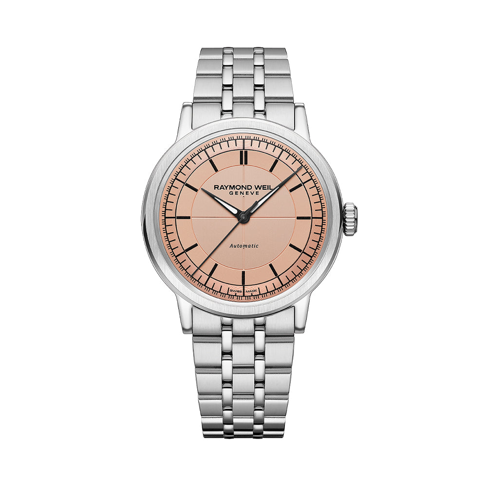 Millesime Men's Automatic Sector Dial 39.5mm - Salmon on Bracelet