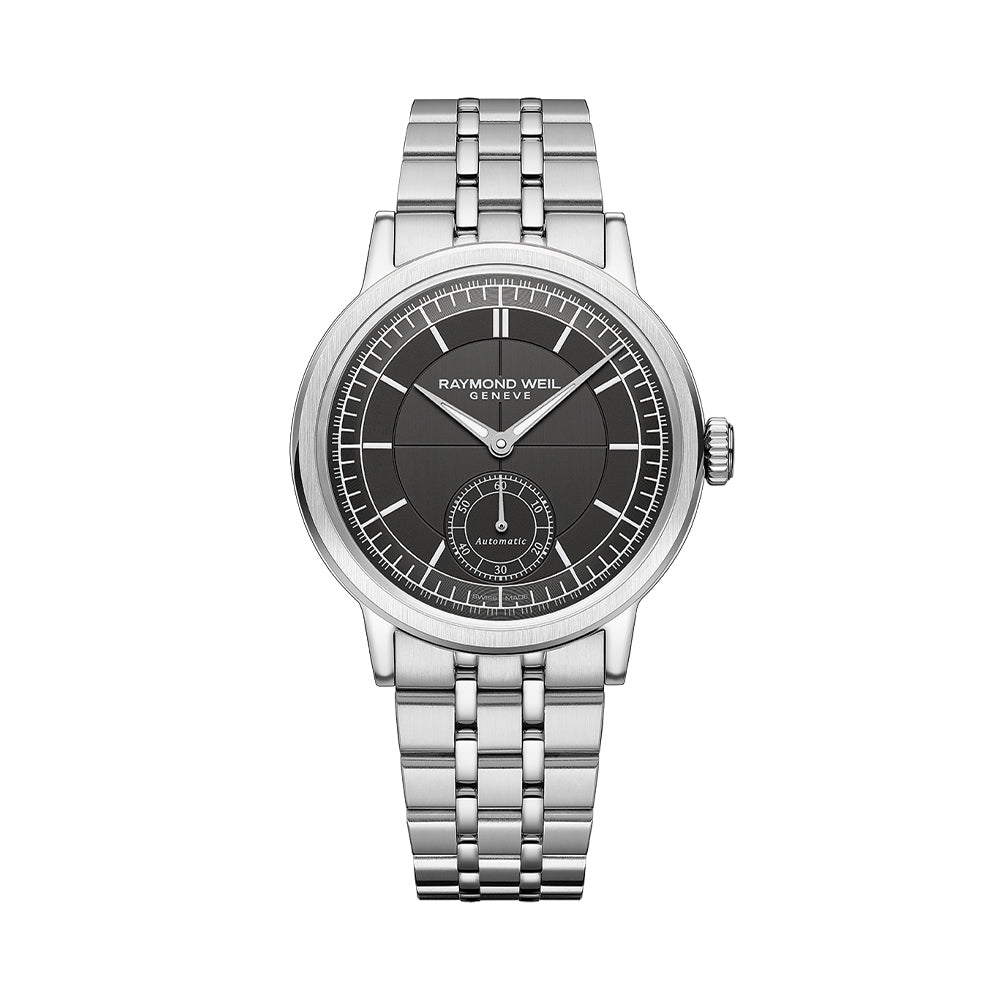 Millesime Men's Automatic Small Seconds Sector Dial 39.5mm - Grey on Bracelet