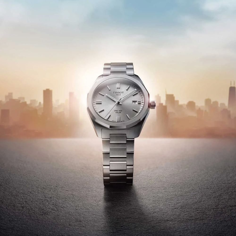 PRC 100 Solar Quartz 39mm - Silver on Bracelet