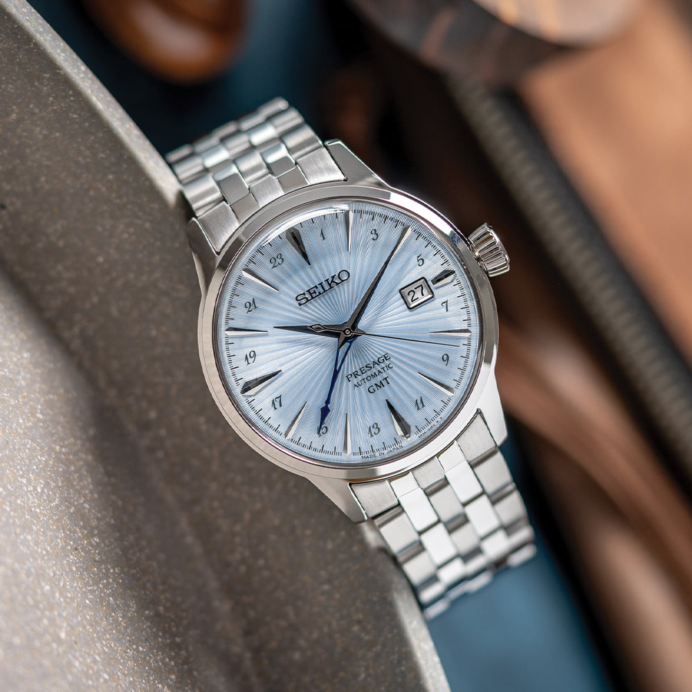 SSK037 Presage Cocktail Time GMT 40.5mm - Blue on Bracelet