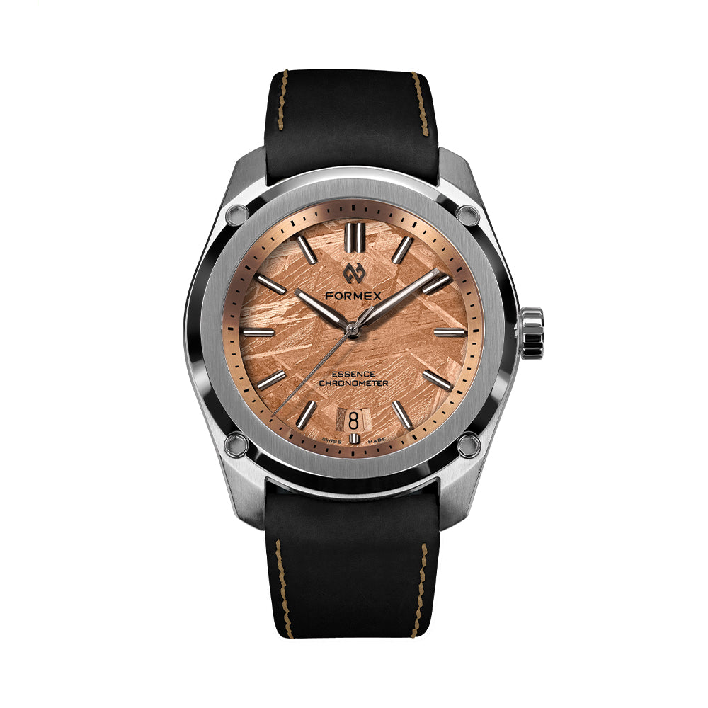 Essence Automatic Chronometer 39mm - “Space Gold" on Black Leather Strap