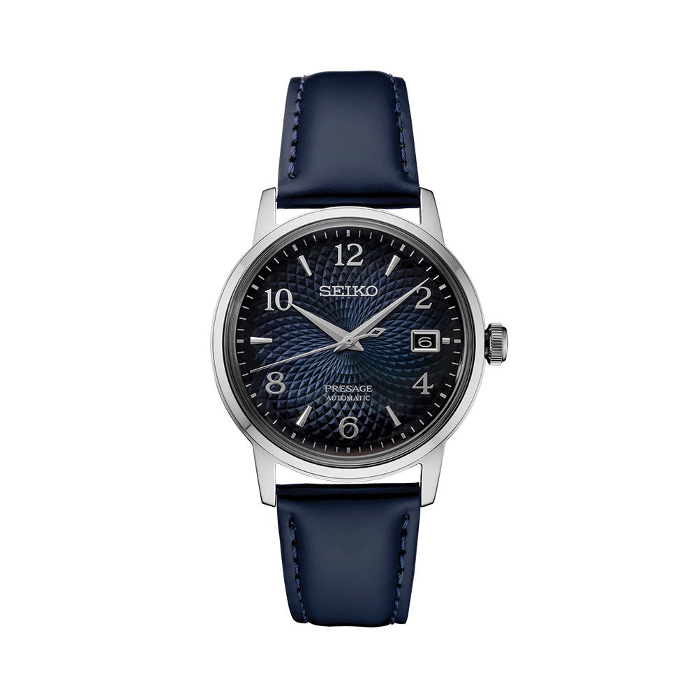 SRPE43 Presage Cocktail Time Automatic 38.5mm - Blue on Leather Strap