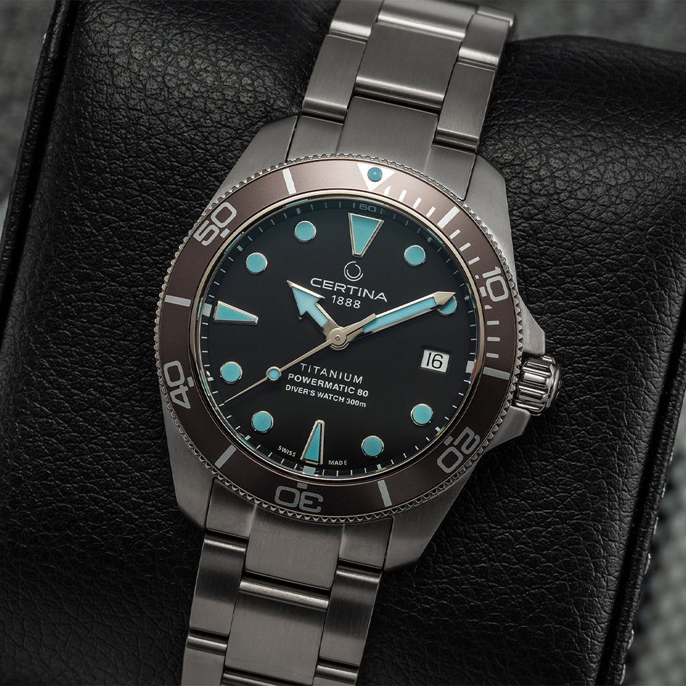 DS Action Diver Powermatic 80 Titanium 38mm - Grey on Bracelet