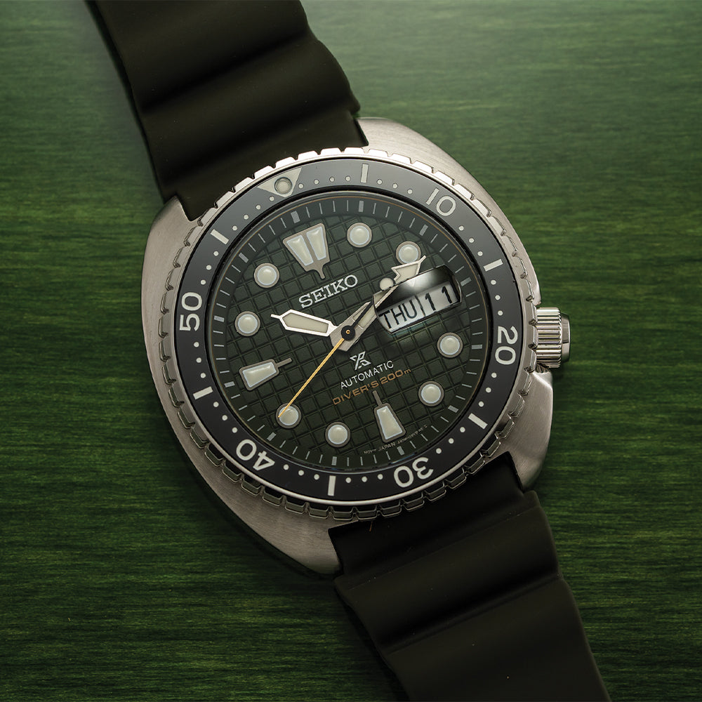 SRPE05 Prospex Automatic Diver 45mm - Green on Rubber Strap