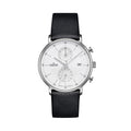 FORM C 40mm - White on Black Leather Strap