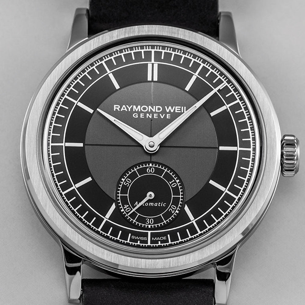 Millesime Men's Automatic Small Seconds Sector Dial 39.5mm - Anthracite on Leather Strap