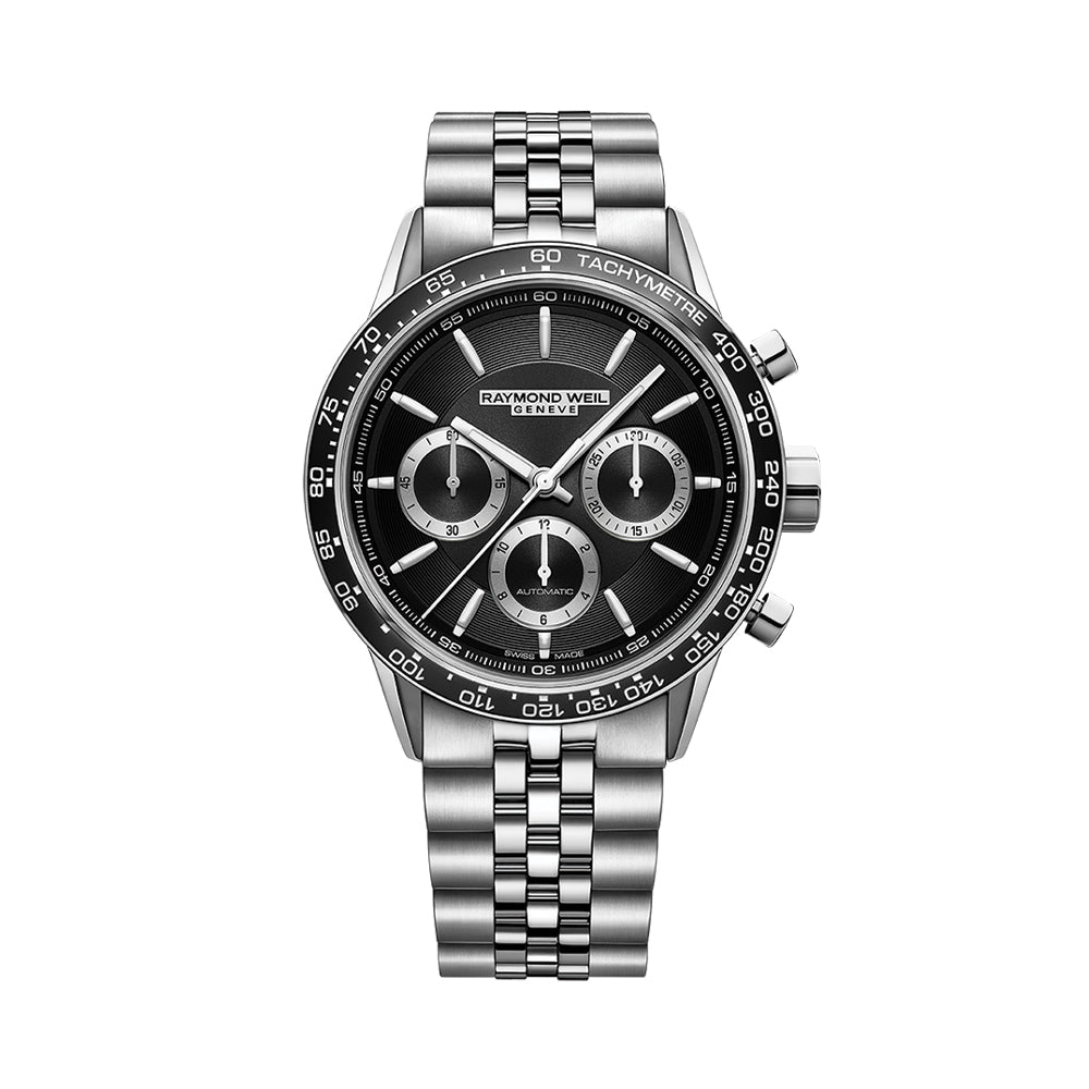 Freelancer Automatic Chronograph Ceramic Bezel 43.5mm - Black on Bracelet