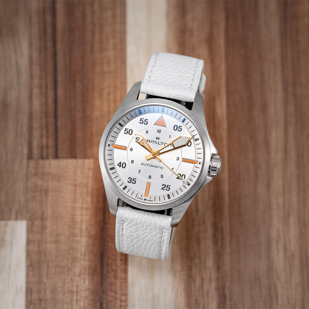 Pilot 36mm White Dial on White Strap