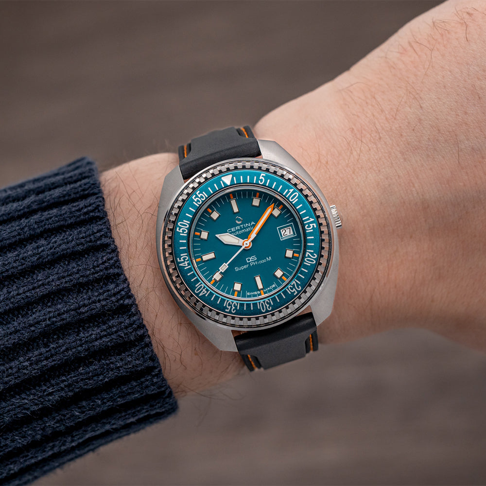 DS Super PH1000M STC 43.5mm - Turquoise on Rubber Strap