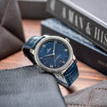 De Ville Prestige 40mm - Blue on Leather Strap