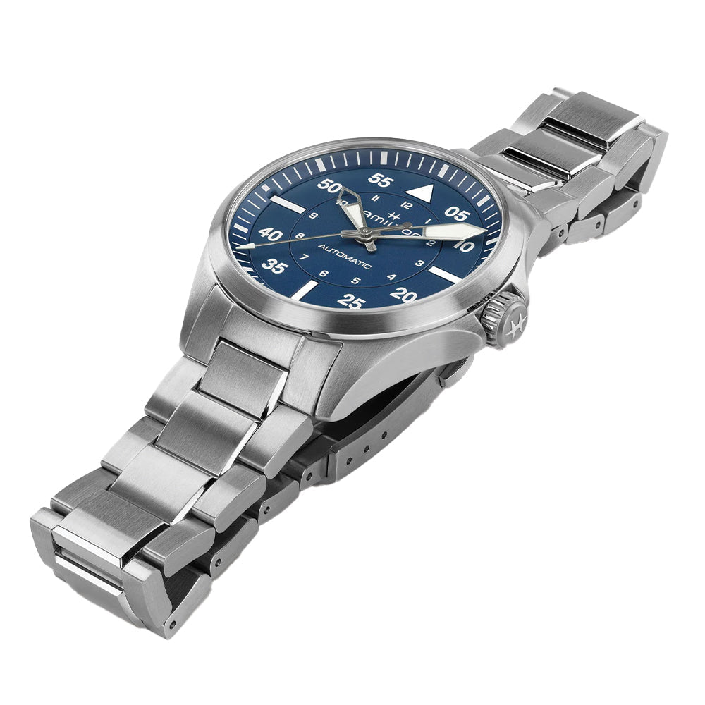 Khaki Aviation Pilot Auto 39mm - Blue on Bracelet