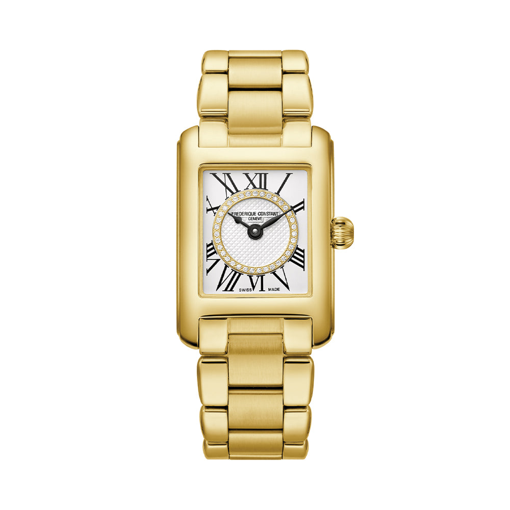 Classic Carrée Ladies Gold-Tone Steel 23mm - Silver on Bracelet