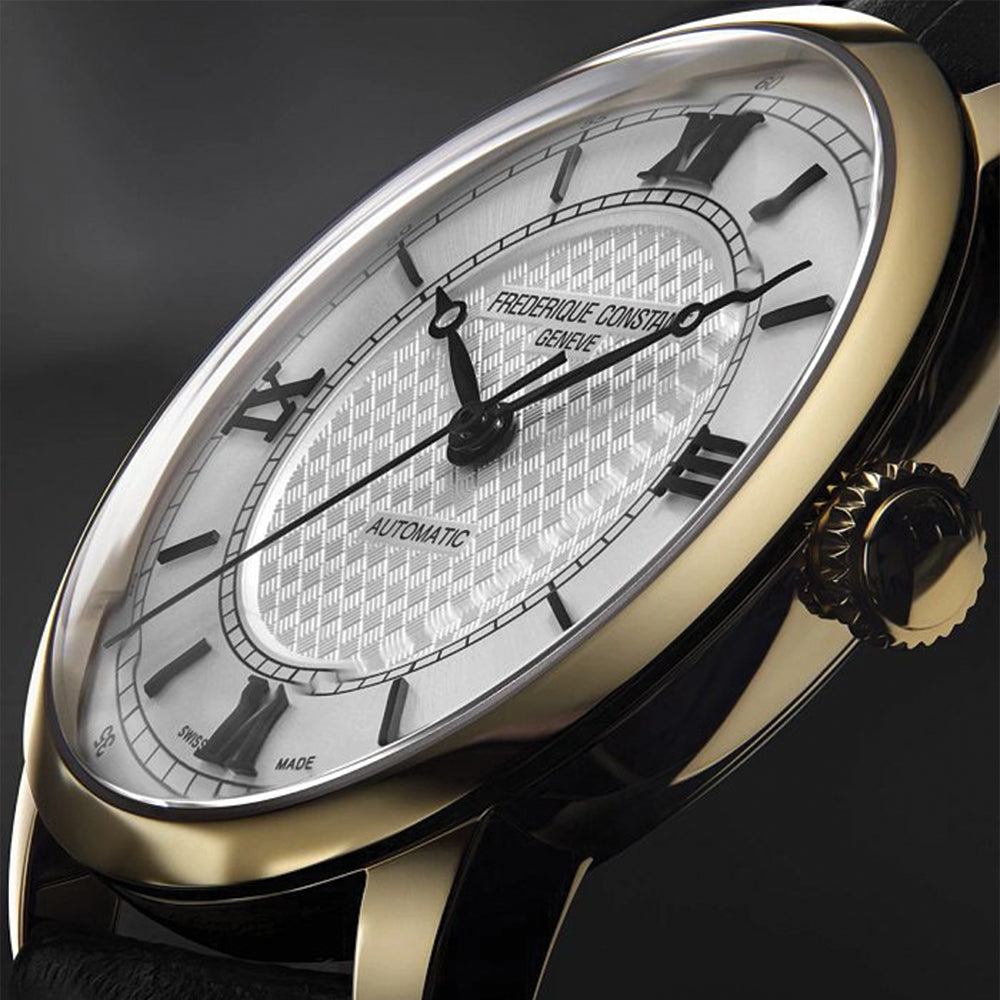 Classics Premiere Automatic Yellow Gold Steel 38.5mm - Silver on Leather Strap