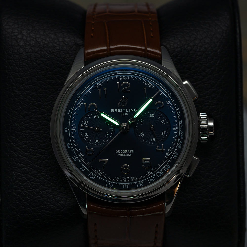 Premier B15 Duograph 42mm - Blue on Leather Strap