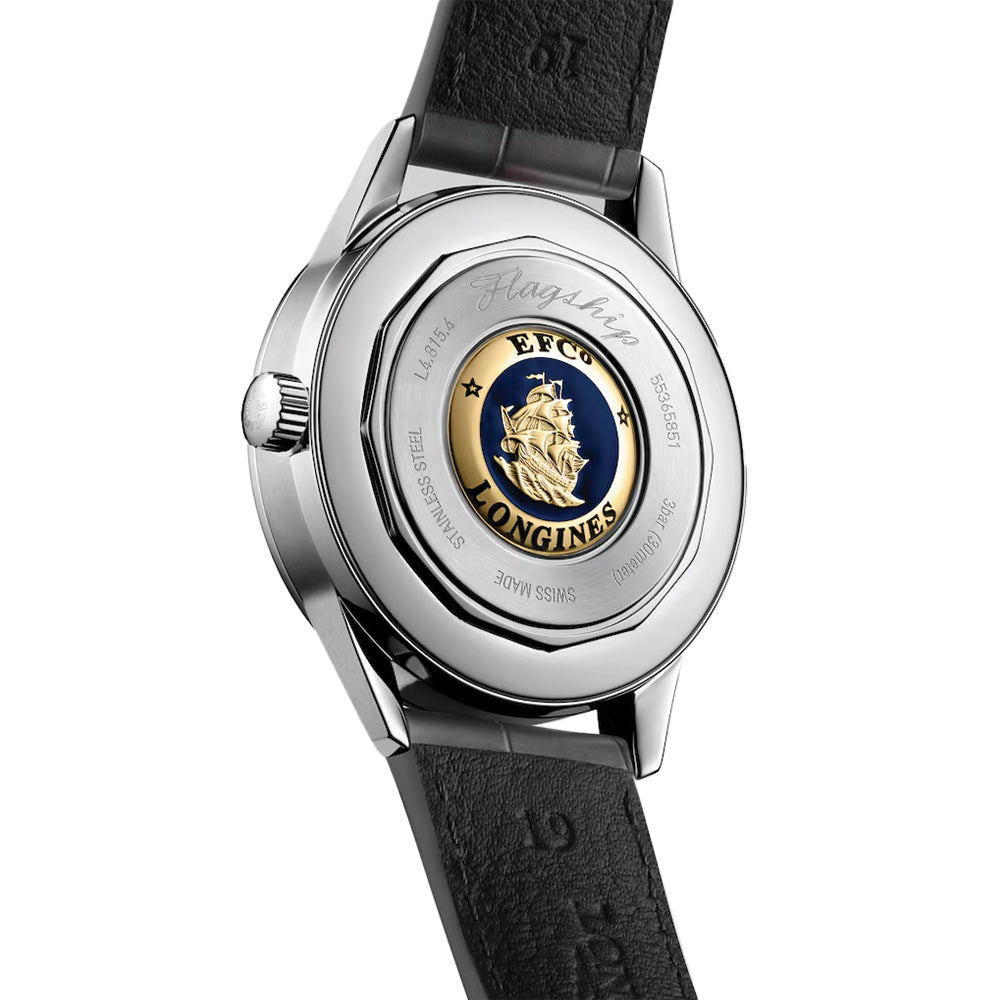 Flagship Heritage Moonphase 38.5mm - Sunray Anthracite on Leather Strap