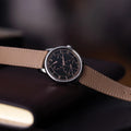 Le Régulateur Gravé Noir 39mm - Black on Leather Strap