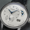 PanoMaticLunar 40mm - Silver on Leather Strap