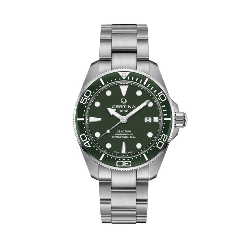 DS Action Diver Powermatic 80 43mm - Green on Bracelet