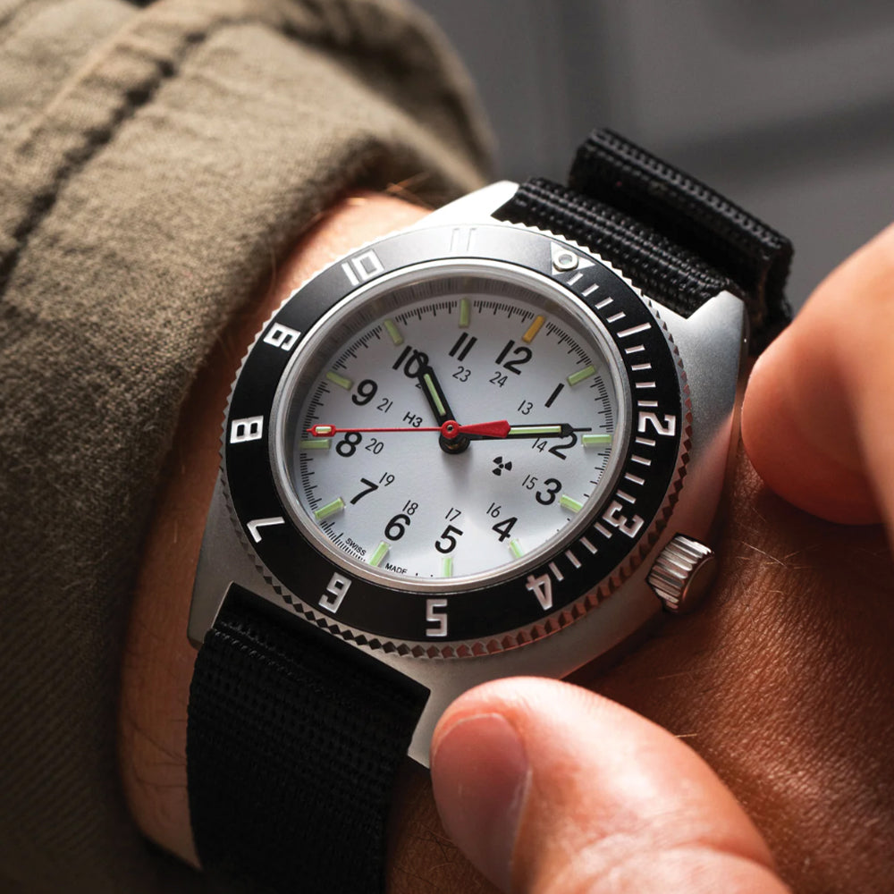 SSNAV No Date 41mm - Arctic on Ballistic Nylon Strap