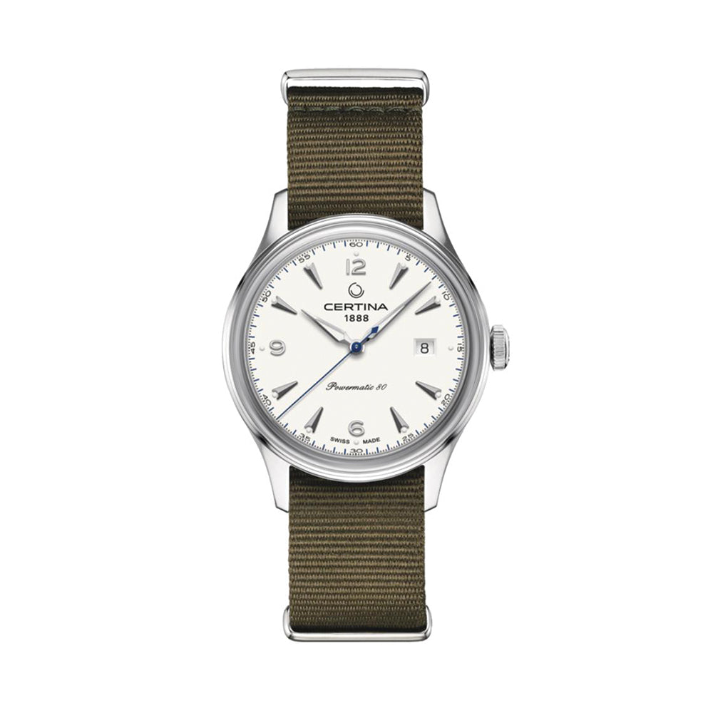 DS Powermatic 80 41mm - Silver on One-Piece Fabric Strap