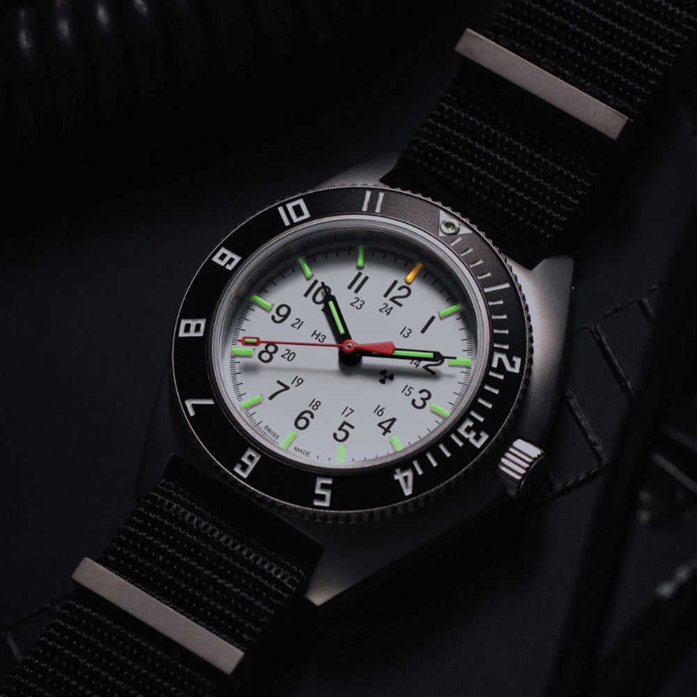SSNAV No Date 41mm - Arctic on Nylon Defense Standard Strap