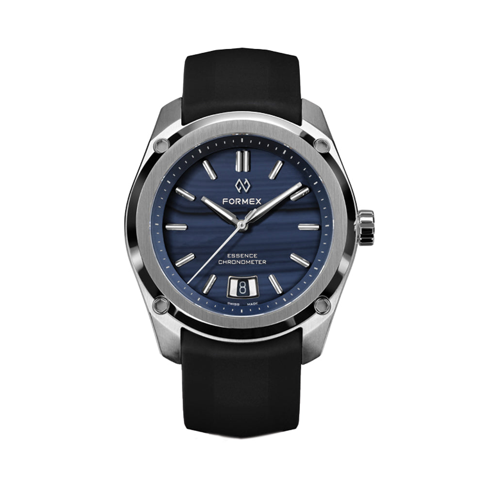 Automatic Chronometer "Blue Agate" 39mm - Blue on Rubber Strap