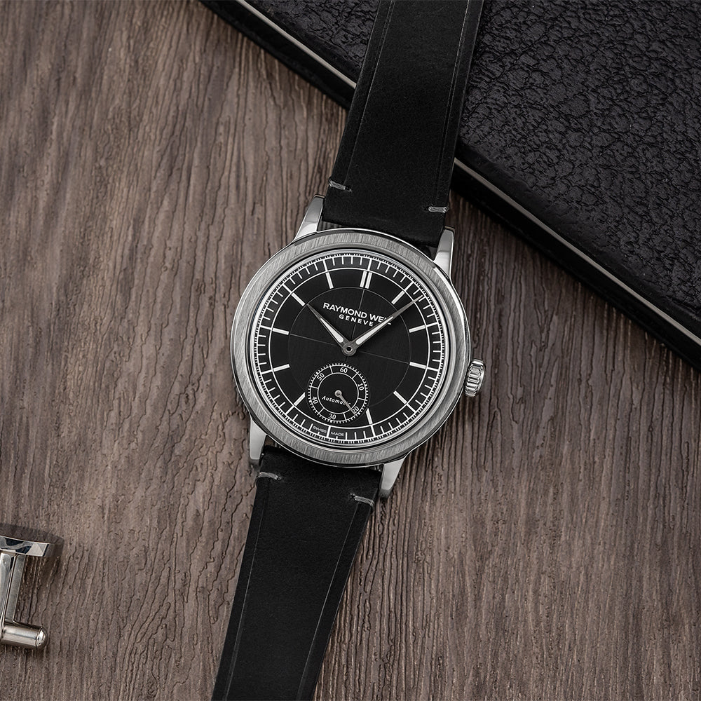 Millesime Men's Automatic Small Seconds Sector Dial 39.5mm - Anthracite on Leather Strap