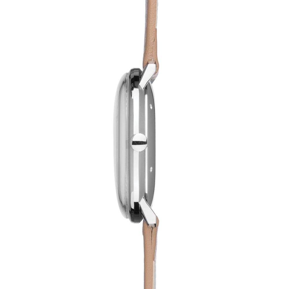 Max Bill Automatic 38mm - White on Leather Strap