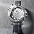 Seamaster Diver 300M Titanium Bezel 42mm - Grey on Rubber Strap