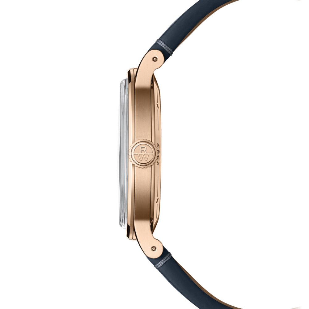 Millesime Automatic Moonphase Rose Gold PVD 39.5mm - Midnight Blue on Leather Strap
