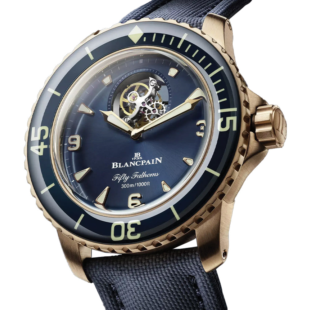 Fifty Fathoms Tourbillon 8 Days Red Gold 45mm - Blue on Fabric Strap