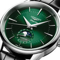 Flagship Heritage Moonphase 38.5mm - Sunray Green on Leather Strap