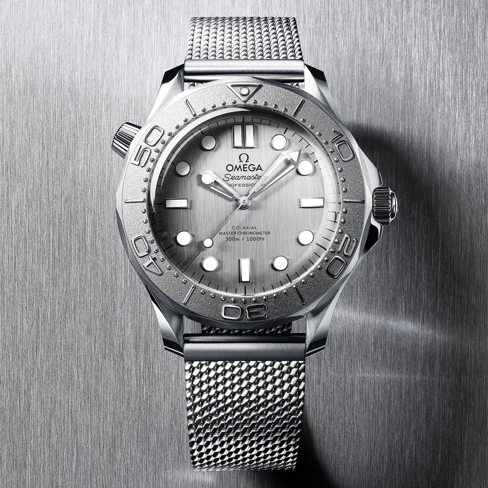 Seamaster Diver 300M Co-Axial Master Chronometer Titanium Bezel 42mm - Grey on Bracelet