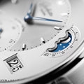 PanoMaticLunar 40mm - Silver on Leather Strap