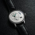 PanoMaticLunar 40mm - Silver on Leather Strap