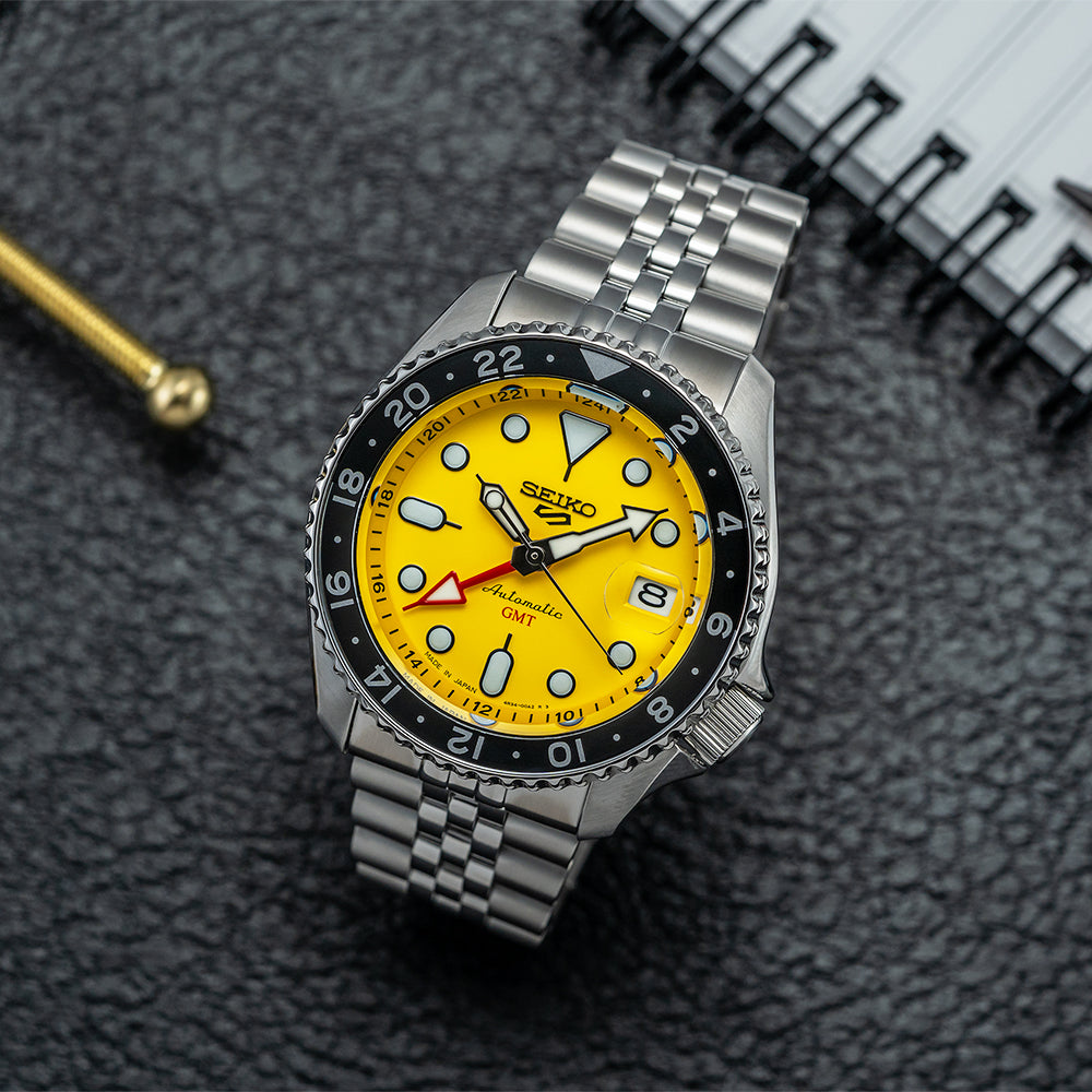 SSK017 5 Sports SKX GMT U.S. Special Creation 42.5mm - Yellow on Bracelet