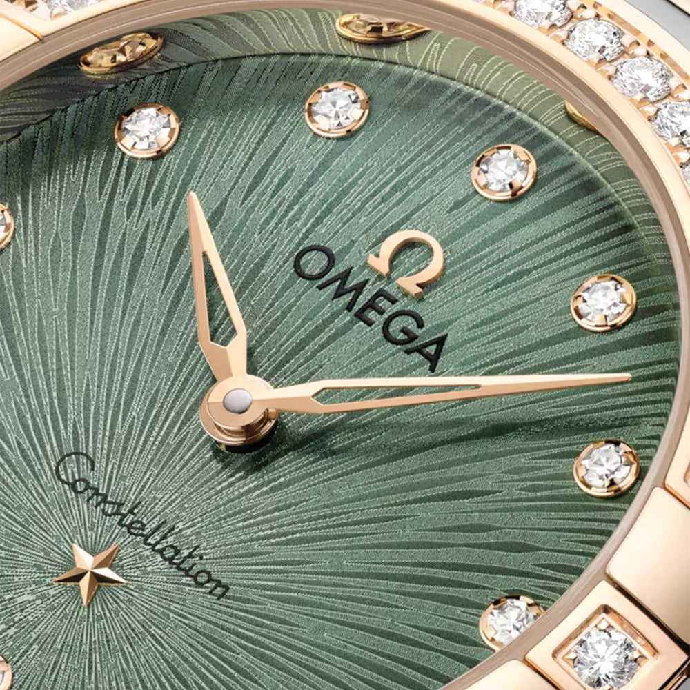 Constellation Diamonds Quartz Steel and Moonshine Gold 28mm - Green on Bracelet