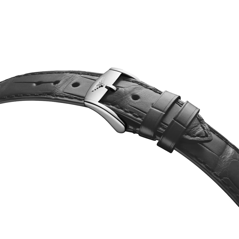 Flagship Heritage Moonphase 38.5mm - Sunray Anthracite on Leather Strap