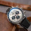 Navitimer B01 Chronograph 43mm - Silver on Leather Strap